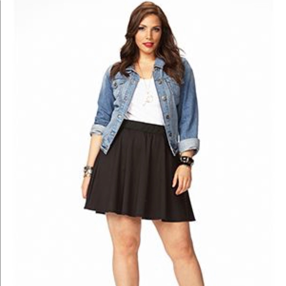 Plus (3X) Black Skater Skirt